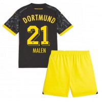 Borussia Dortmund Donyell Malen #21 Vonkajší Detský futbalový dres 2023-24 Krátky Rukáv (+ trenírky)